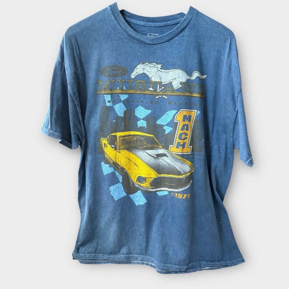 Ford Mustang “Mach 1 1971” Graphic Tee – XL (BNWOT, Distressed Flaw)